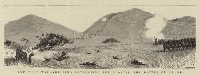 A Guerra Zulu, Shelling Recuar Zulus após a Batalha de Ulundi